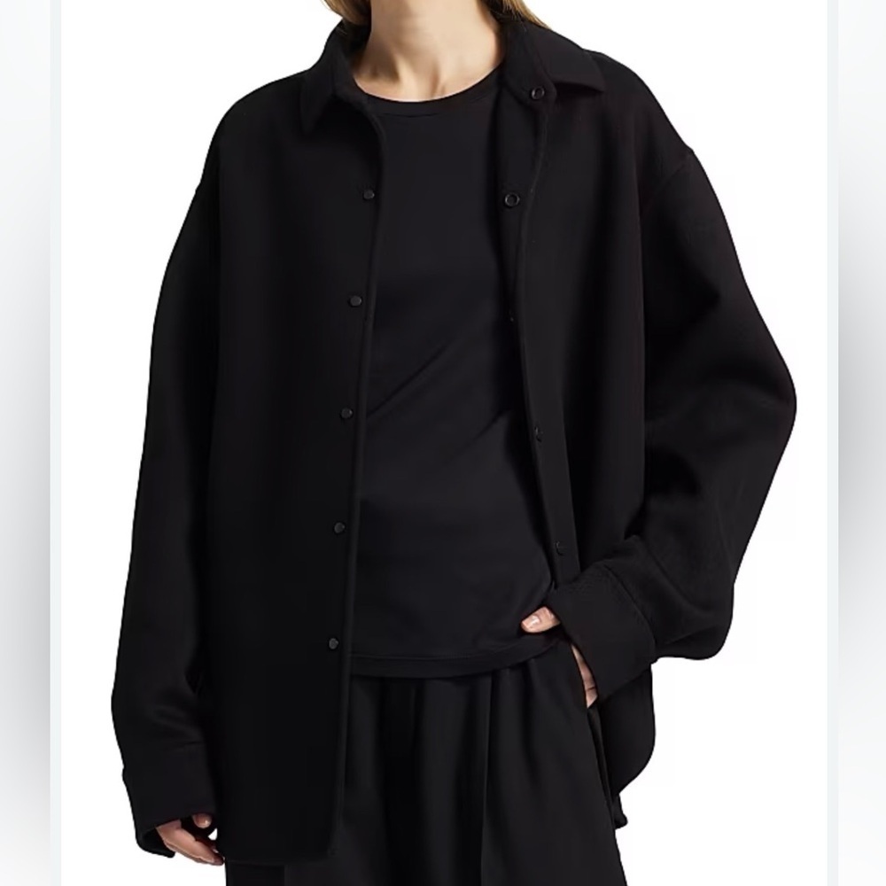 VINTAGE Y2K SAKS 5th AVE Black wool Grandmacore gorpcore oversized shaket